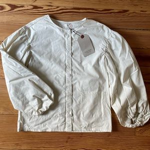 Super soft NWT Zara Kids Cream Beige Blouson sleeve button down size 10